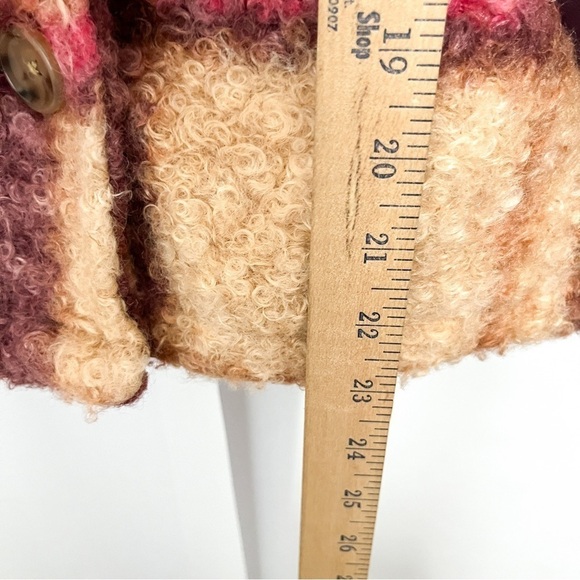 Knox Rose Sherpa Blazer Size Medium Plaid Colorful Jacket Fuzzy - Picture 4 of 8